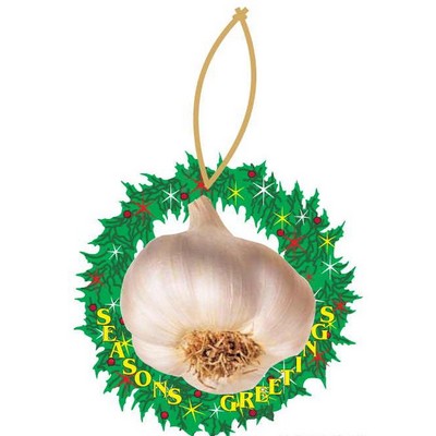 Garlic Executive Wreath Ornament w/ Mirrored Back (6 Square Inch)