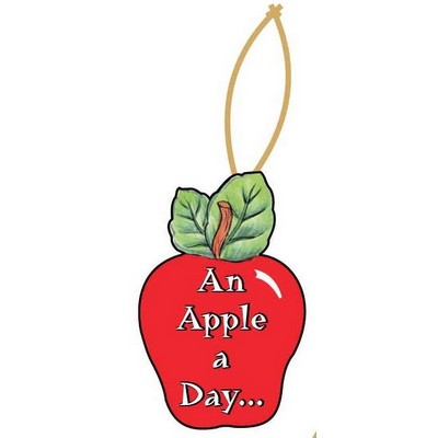 Apple w/ Daily Apple Slogan Ornament w/ Mirrored Back (4 Square Inch)