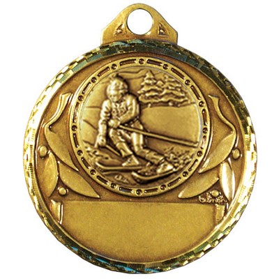 Stock Diamond Struck 2" Medal- Skiing