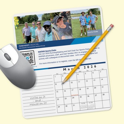 MousePaper® Calendar 18 Month 7.25"x8.5"x.015" Mouse Pad