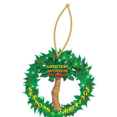 Palm Tree Promotional Wreath Ornament w/ Black Back (2 Square Inch)