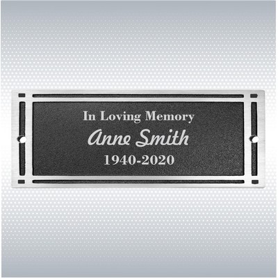 Black/Silver Rectangle Cast Aluminum Sign with 2 Mounting Screws (3"x8")