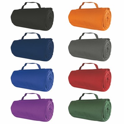 Fleece Roll Up Blanket With Pocket - Undecorated Special Pricing