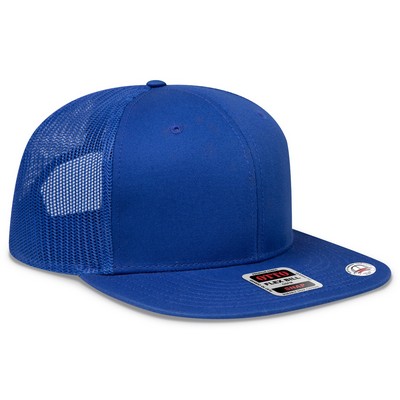OTTO Superior Cotton Twill Round Flat Visor "OTTO SNAP" 6 Panel Pro Style Mesh Back Snapback Hat