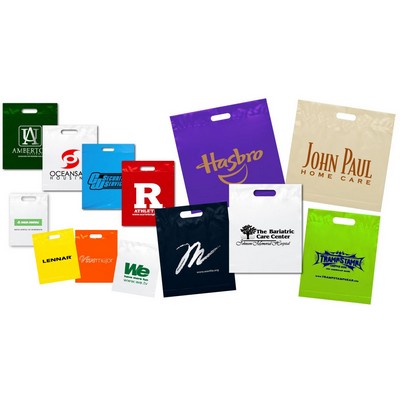 Reinforced Plastic Bags w/Fold Over Top & Die Cut Handles (20"x 20"x 5")