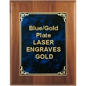 Cherry Plaque 7" x 9" - Blue/Gold 5-1/8" x 7" Hi-Relief Plate