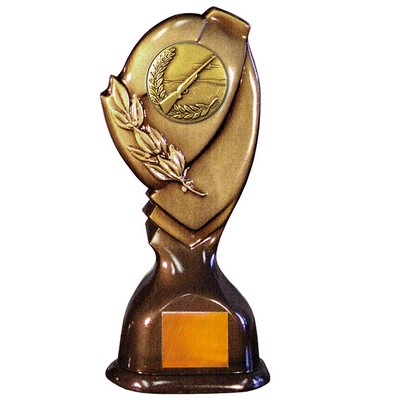 Stock Classic 10" Trophy with 2" Rifle Coin and Engraving Plate