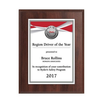 9" x 12" Sublimated Value Plaque - Cherry Panel