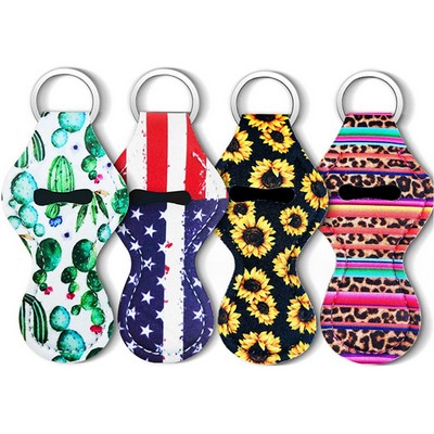 Full Color Lip Balm Holder Keychain