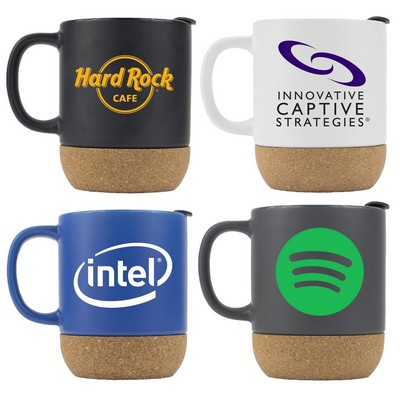 Classic 12oz Ceramic Mug with Cork Base (Grey)