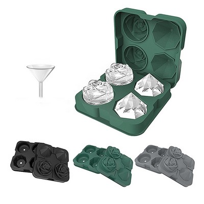 Lidded Geometric Silicone Ice Molds (Rose & Diamond)