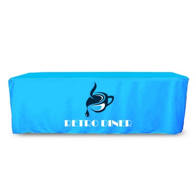 8' PolyPoplin™ Fitted Table Cover w/Full Cloth Dye Sublimation