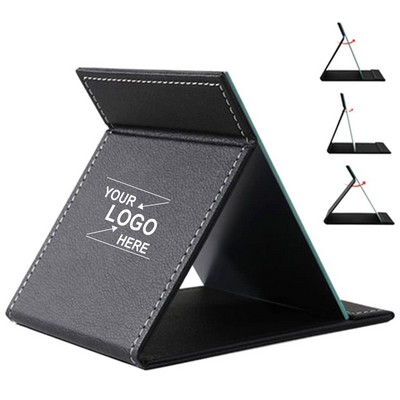 Medium Foldable Square Faux Leather Cosmetic Mirror