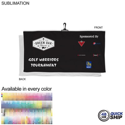 48 Hr Quick Ship - Oversized Golf Towel in Soft Velour Terry, w/Black Hook, Sublimated (24"x48")