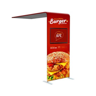 L shaped Tube Arch Fabric Display, Double Sided (8.5' x 7.5ft)