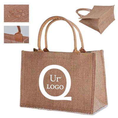 14.57 x 6.69 x 10.24" Jute Burlap Tote Bags