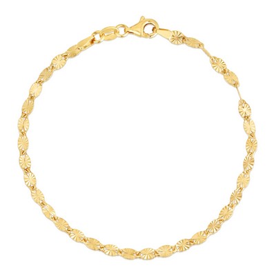 Jilco Inc Oval Link Diamond Cut Vermeil Bracelet