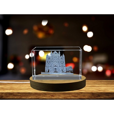 Duomo Di Orvieto Crystal Trophy Award - 3D Engraved Italian Church Model