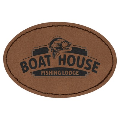 Oval Leatherette Patch with Adhesive