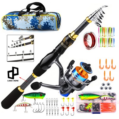70.86" Sea Pole Set Long Cast Pole Fishing Wheel Rod Bag Set
