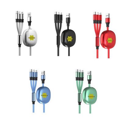 Retractable Multi Charging Cable 3" 1