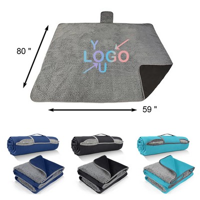 Foldable Outdoor Waterproof Sherpa Blanket