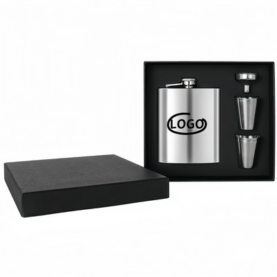 8 Oz Stainless Steel Flask Set