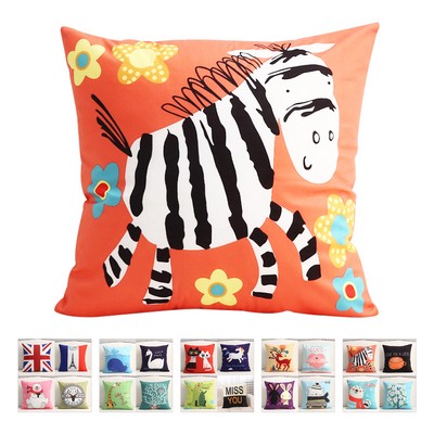 18" Full Color Custom Square Throw Pillow Case W/