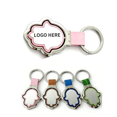 Dual-Tone Floral Spinner Keyring