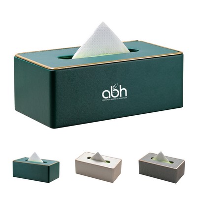 Classic Leather Tissue Box Cover Rectangle Napkin Holder