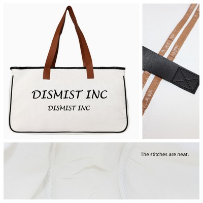 Crossbody canvas beach tote bag