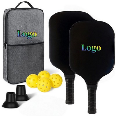 Double Sided Full Color Fiberglass Pickleball Paddle Set Lightweight for Indoor Outdoor Use