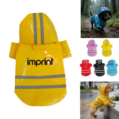 Waterproof Dog Raincoat with Reflective Stripes
