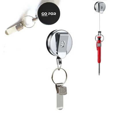 Steel Wire Heavy Duty Retractable Pull Pen Pencil Holder