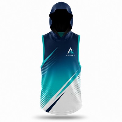 Brushed Milk Silk Sublimated Sleeveless Hoodie T Shirt