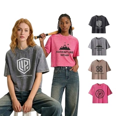 240g Heavyweight Vintage Washed Crop Top