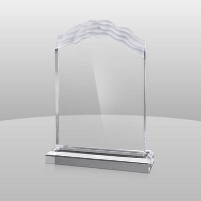 Clear Wave-Top Award (9 1/4"x7"x2")
