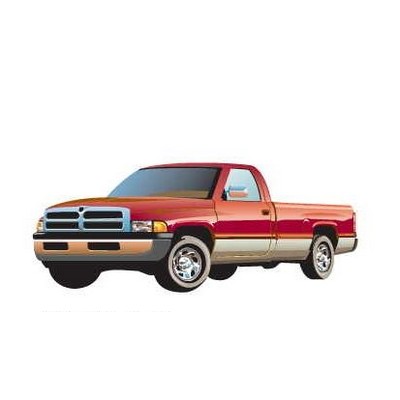 Red Pick Up Truck Promotional Magnet w/ Strip Magnet (8 Square Inch)