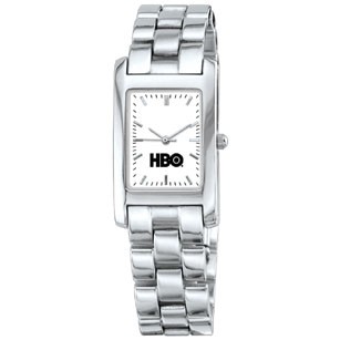 Unisex Silver Watch with Rectangular Dial