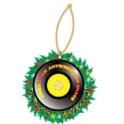 Rpm Record Executive Wreath Ornament w/ Mirrored Back (10 Square Inch)