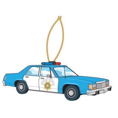 Police Car Executive Ornament w/ Mirrored Back (3 Square Inch)