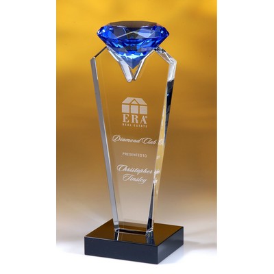 Blue Diamond Tower Optic Crystal Award (2¾"x 8")
