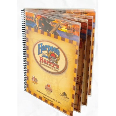 Clear Spiral Bound 5 Page/ 10 View Menu Cover (5 1/2"x8 1/2")