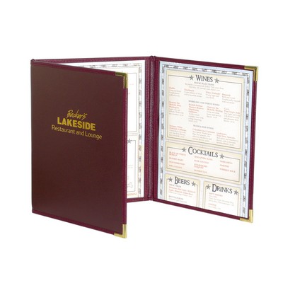 Royal Select Triple Panel Continuous Menu Cover (Holds THREE 5 1/2"x11" Inserts)
