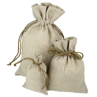 Linen Pouch w/Hemp Drawstring (10"x12")