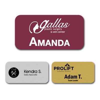 3" x 1" Engraved Plastic Name Badge with Personalization