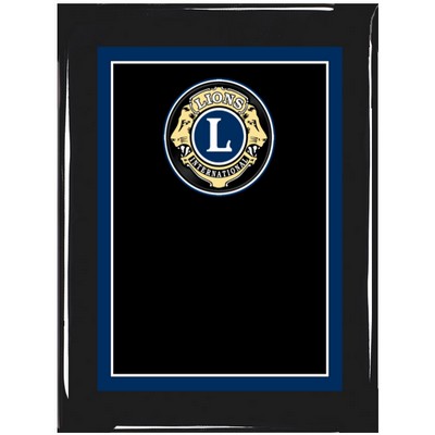 Ebony Piano Finish Plaque with Lions Club Brass Plate, 8 x 10"