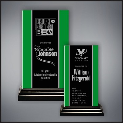8" Narrow Side Stripes Green/Black Award
