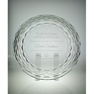 11" Starfire Glass Camellia Plate Award