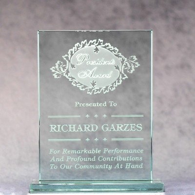 Jade Glass Standing Plaque Award - 4"x6"
